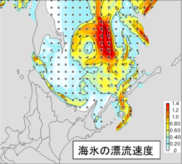 日本沿岸海況監視予測システム海氷GPVの配信領域説明図